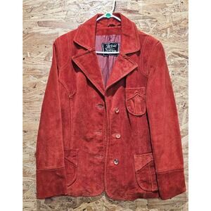 Vintage 70s Learsi Genuine Leather Jacket Burnt Orange Medium